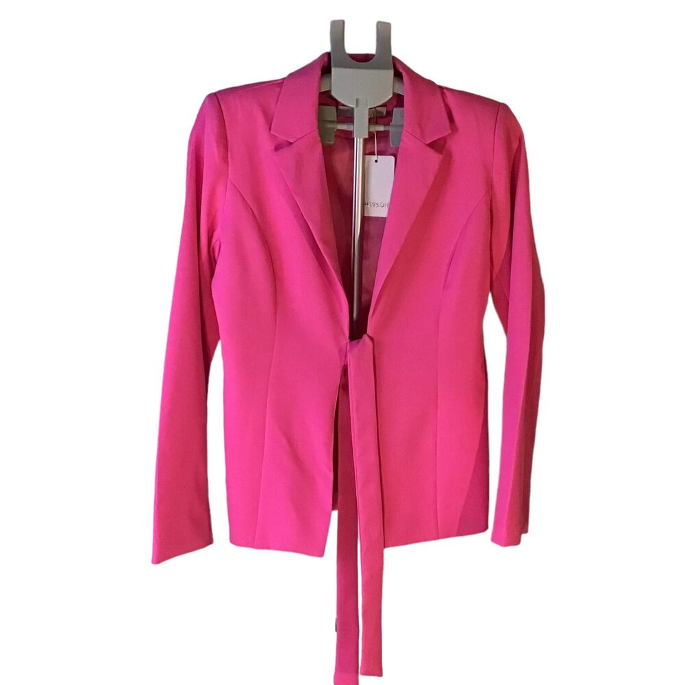 Allyson Fuchsia Tailored Tie Front Blazer Women’s SZ L